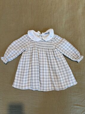 Babidu Gingham Long-Sleeve Dress